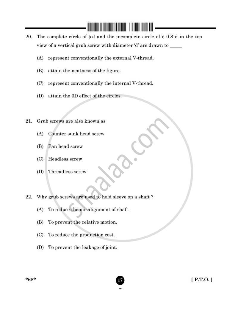 Engineering Graphics 2024-2025 - CBSE 12th - Class 12 - CBSE (Central Board of Secondary Education) question paper with PDF download