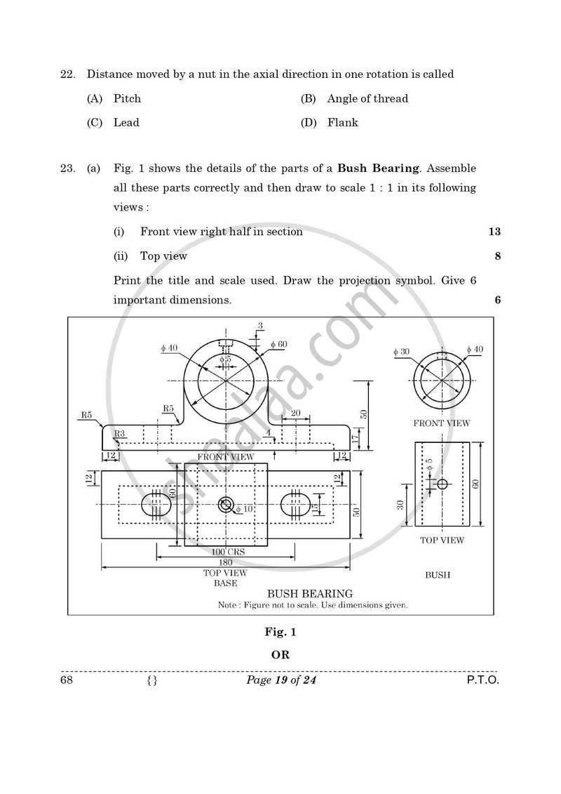 Engineering Graphics 2025-2026 - CBSE 12th - Class 12 - CBSE (Central Board of Secondary Education) question paper with PDF download