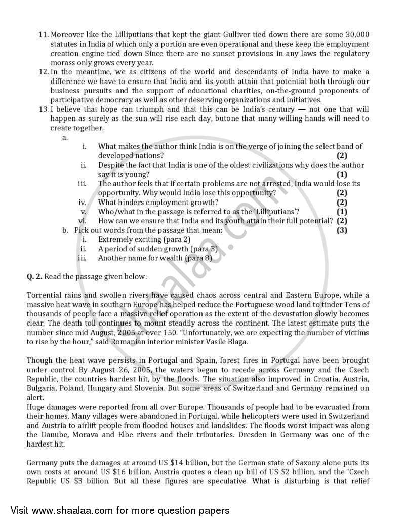 English Core 2005-2006 - CBSE 12th - Class 12 - CBSE (Central Board of Secondary Education) question paper with PDF download