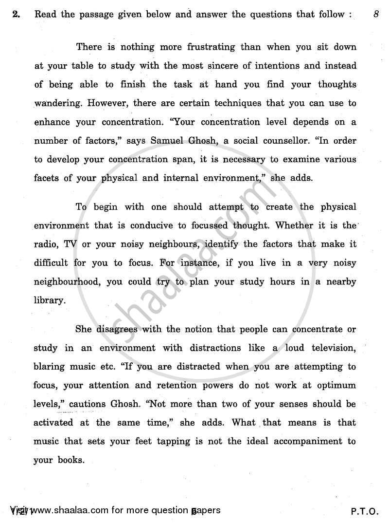 English Core 2010-2011 - CBSE 12th - Class 12 - CBSE (Central Board of Secondary Education) question paper with PDF download