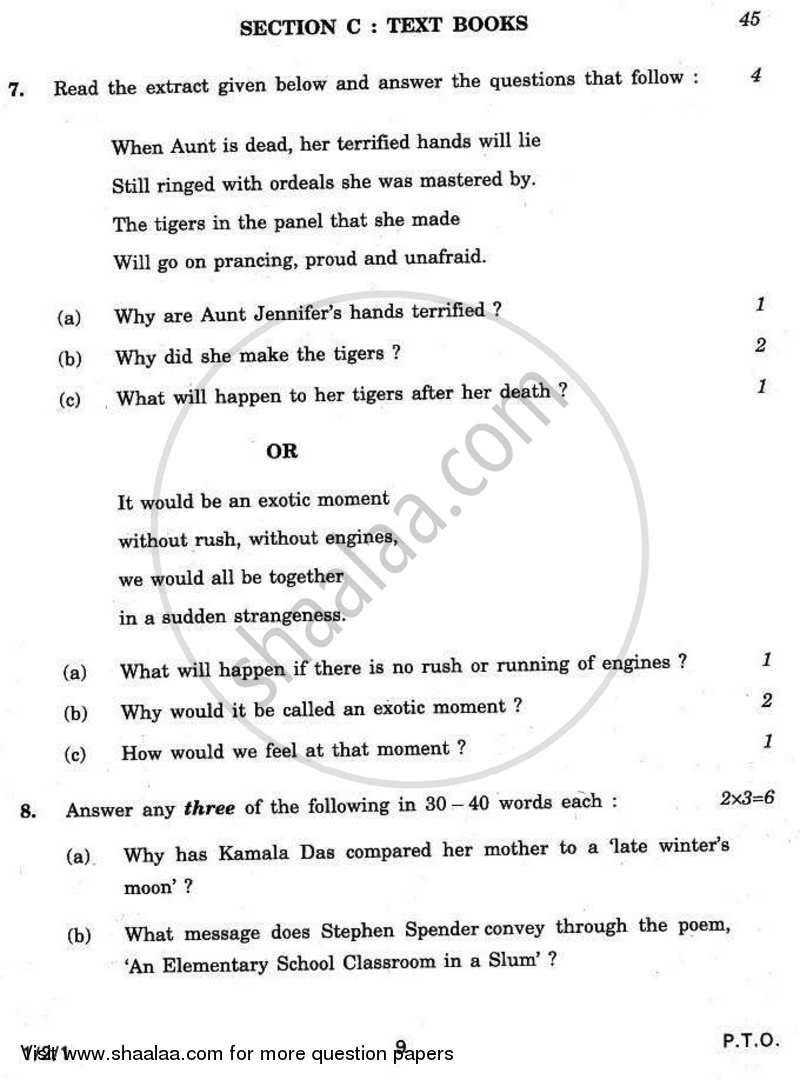 English Core 2010-2011 - CBSE 12th - Class 12 - CBSE (Central Board of Secondary Education) question paper with PDF download