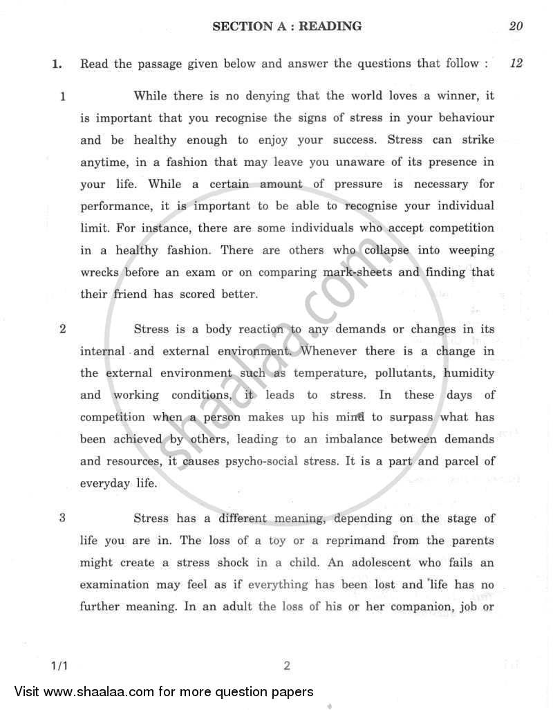 English Core 2011-2012 - CBSE 12th - Class 12 - CBSE (Central Board of Secondary Education) question paper with PDF download