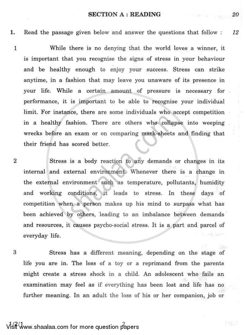 English Core 2011-2012 - CBSE 12th - Class 12 - CBSE (Central Board of Secondary Education) question paper with PDF download