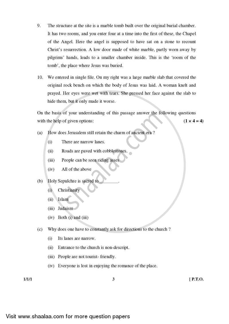 English Core 2014-2015 - CBSE 12th - Class 12 - CBSE (Central Board of Secondary Education) question paper with PDF download