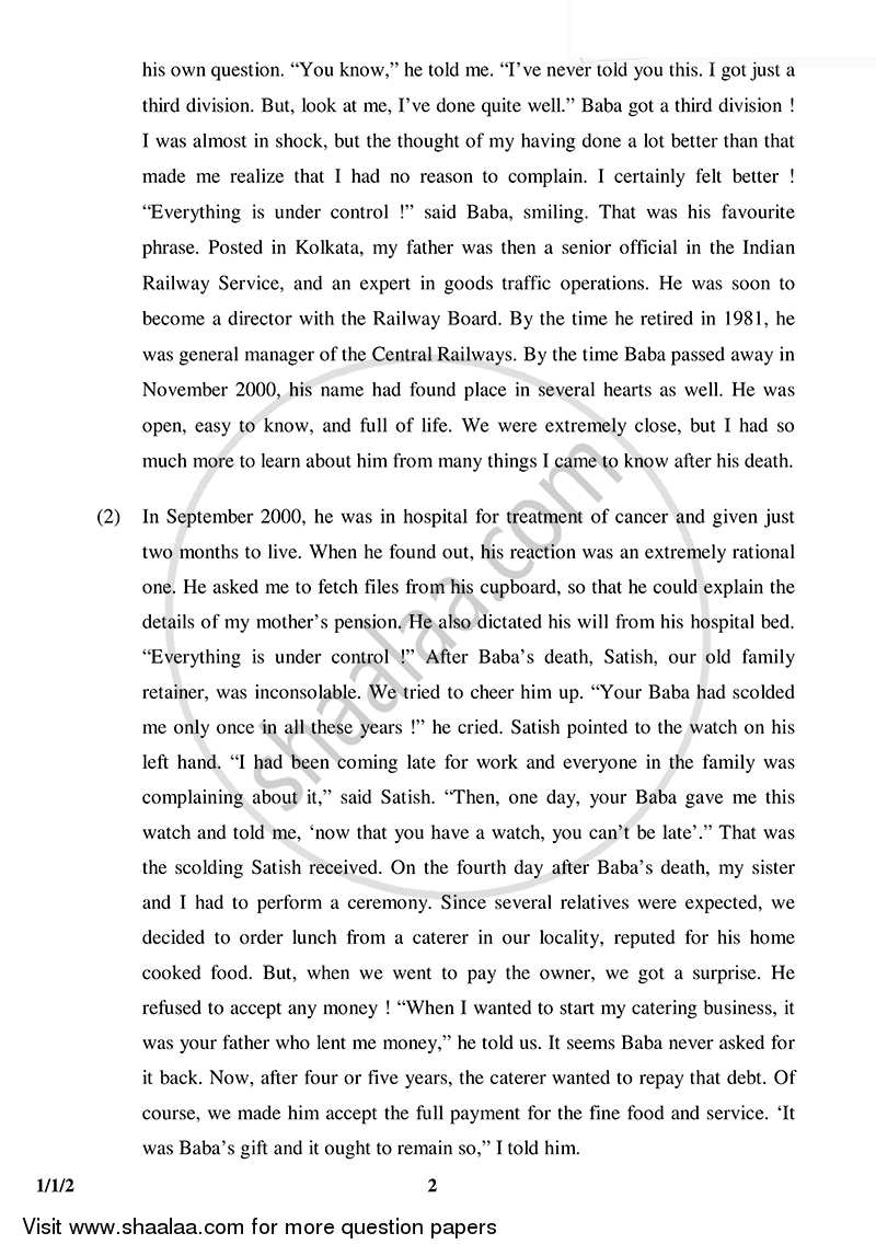 English Core 2014-2015 - CBSE 12th - Class 12 - CBSE (Central Board of Secondary Education) question paper with PDF download