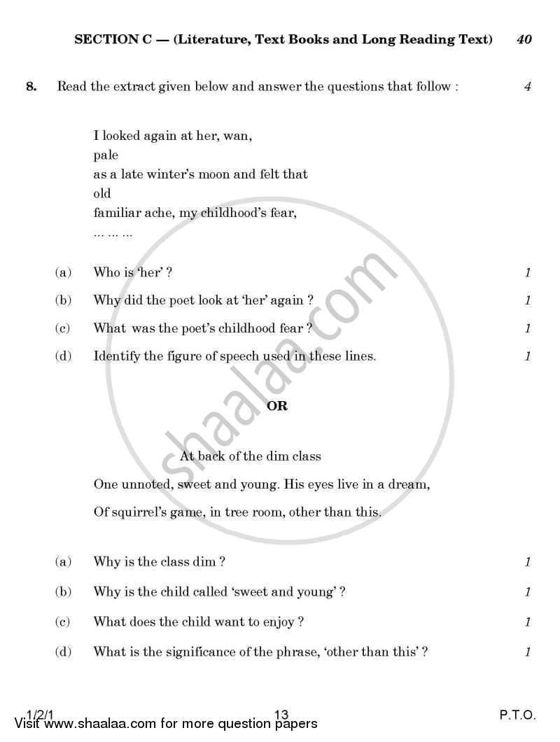 English Core 2014-2015 - CBSE 12th - Class 12 - CBSE (Central Board of Secondary Education) question paper with PDF download