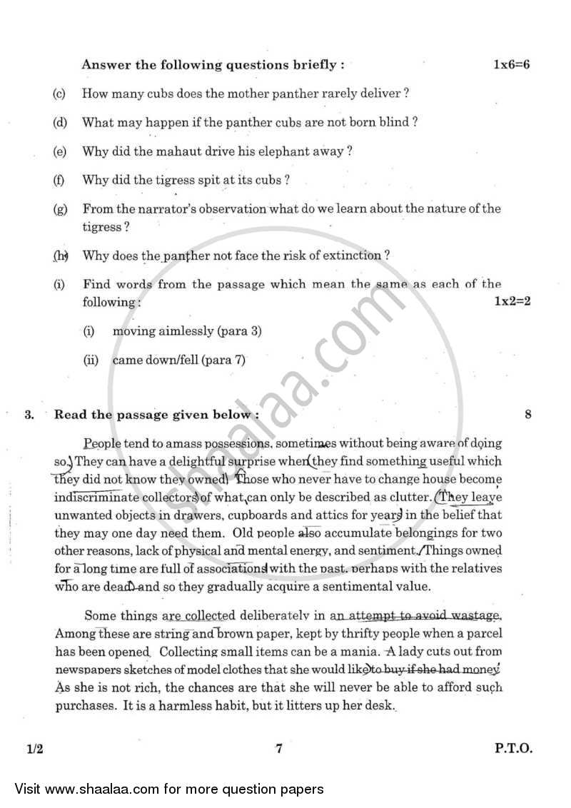English Core 2015-2016 - CBSE 12th - Class 12 - CBSE (Central Board of Secondary Education) question paper with PDF download