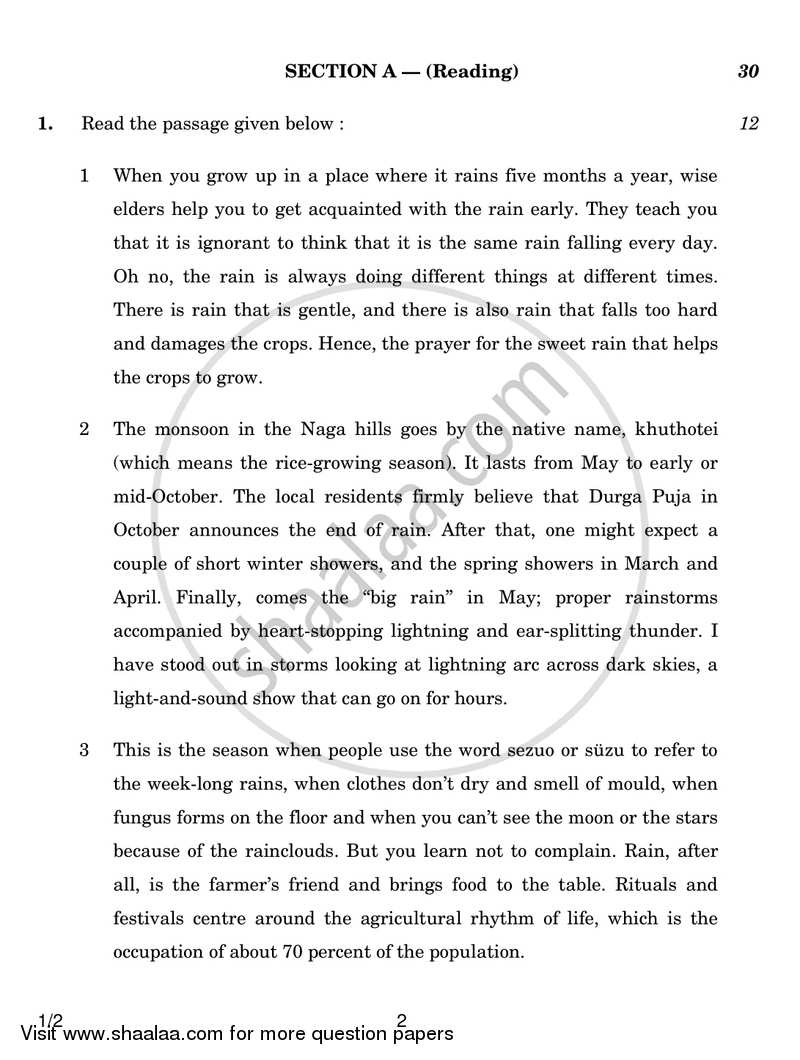 English Core 2017-2018 - CBSE 12th - Class 12 - CBSE (Central Board of Secondary Education) question paper with PDF download