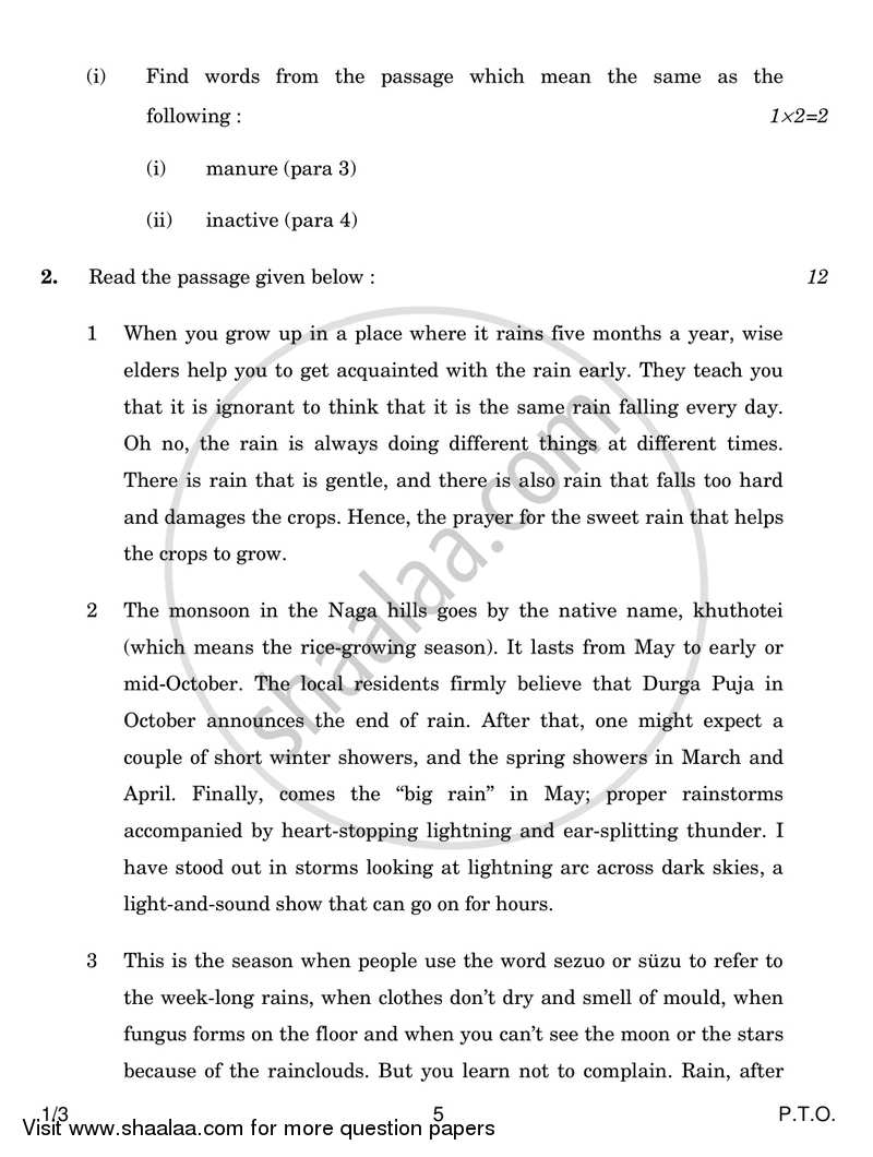 English Core 2017-2018 - CBSE 12th - Class 12 - CBSE (Central Board of Secondary Education) question paper with PDF download