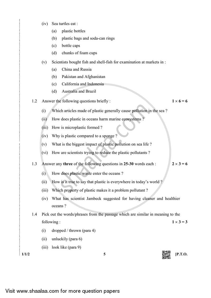 English Core 2018-2019 - CBSE 12th - Class 12 - CBSE (Central Board of Secondary Education) question paper with PDF download
