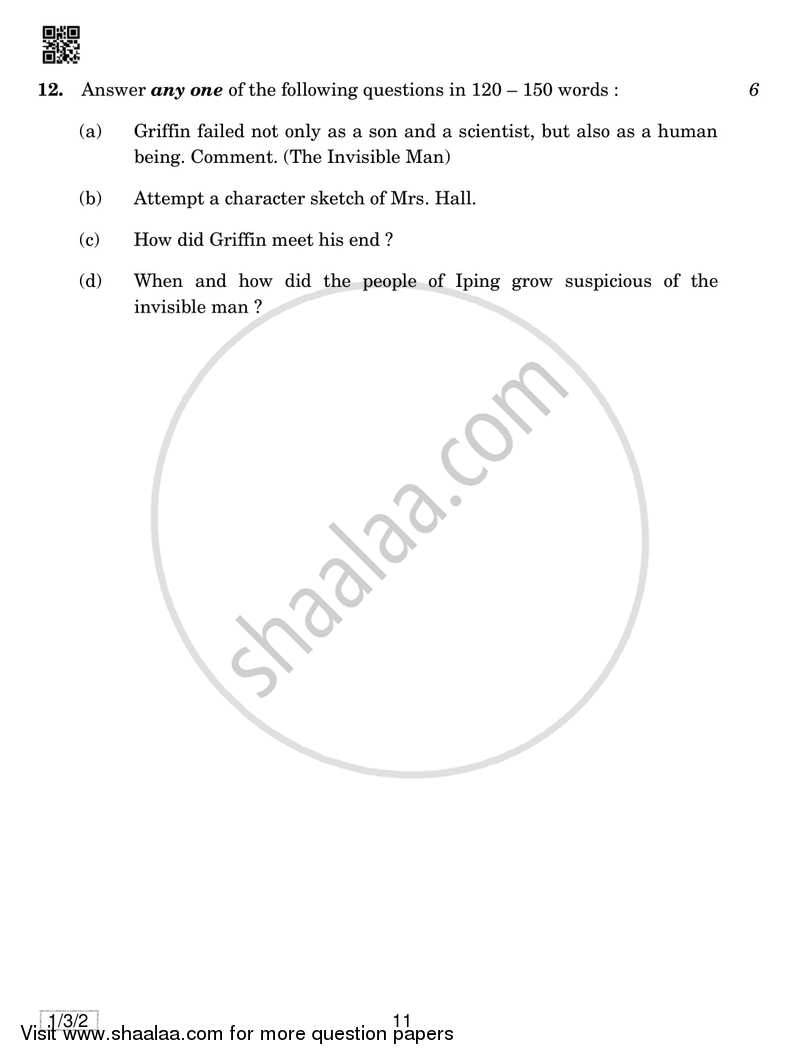 English Core 2018-2019 - CBSE 12th - Class 12 - CBSE (Central Board of Secondary Education) question paper with PDF download