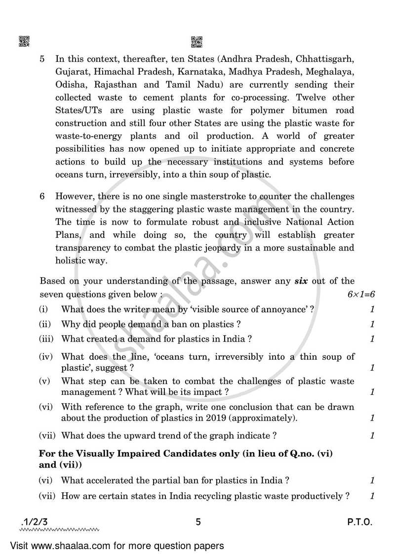 English Core 2021-2022 - CBSE 12th - Class 12 - CBSE (Central Board of Secondary Education) question paper with PDF download