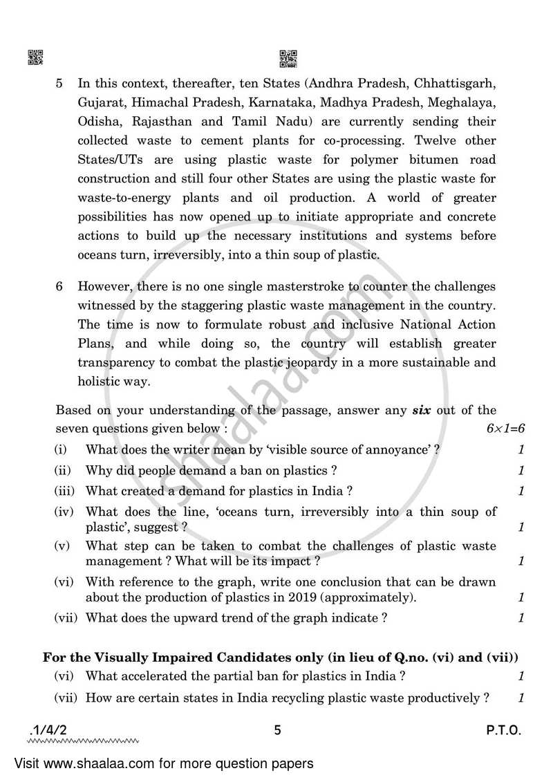 English Core 2021-2022 - CBSE 12th - Class 12 - CBSE (Central Board of Secondary Education) question paper with PDF download