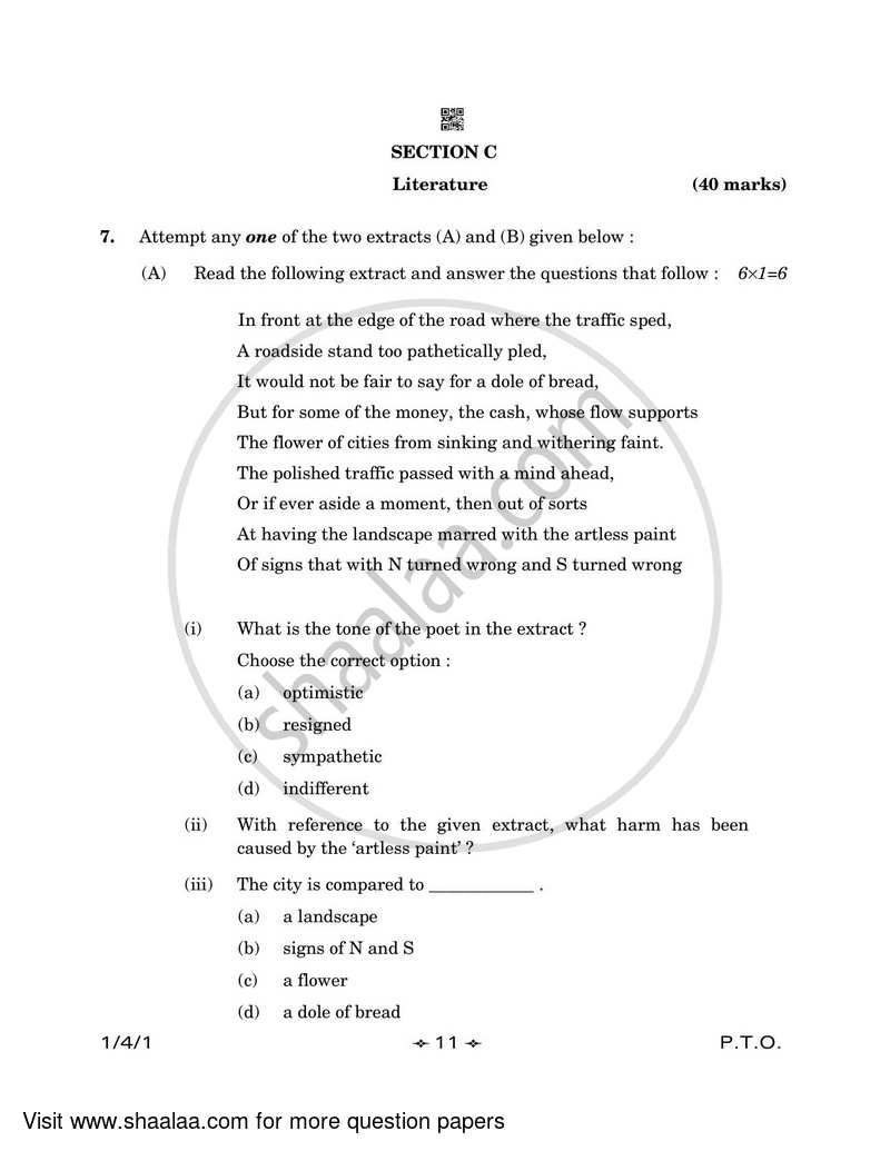 English Core 2022-2023 - CBSE 12th - Class 12 - CBSE (Central Board of Secondary Education) question paper with PDF download