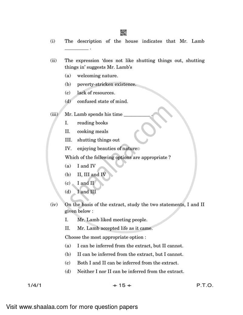 English Core 2022-2023 - CBSE 12th - Class 12 - CBSE (Central Board of Secondary Education) question paper with PDF download