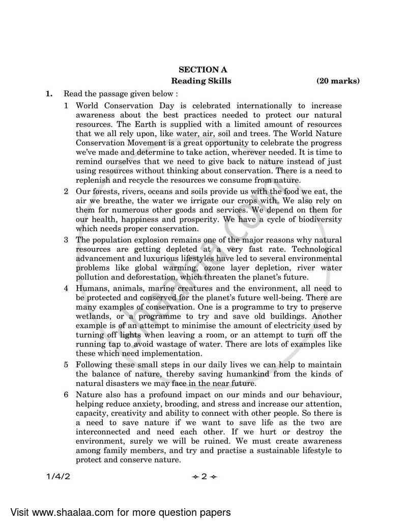 English Core 2022-2023 - CBSE 12th - Class 12 - CBSE (Central Board of Secondary Education) question paper with PDF download