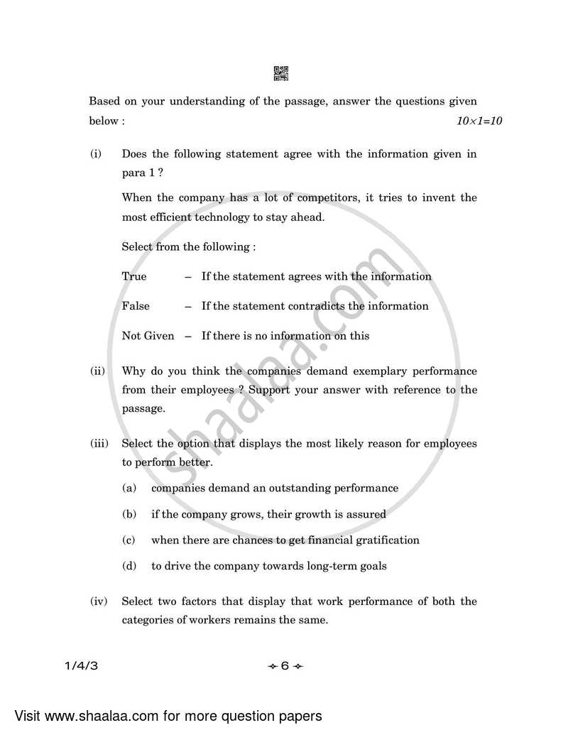 English Core 2022-2023 - CBSE 12th - Class 12 - CBSE (Central Board of Secondary Education) question paper with PDF download