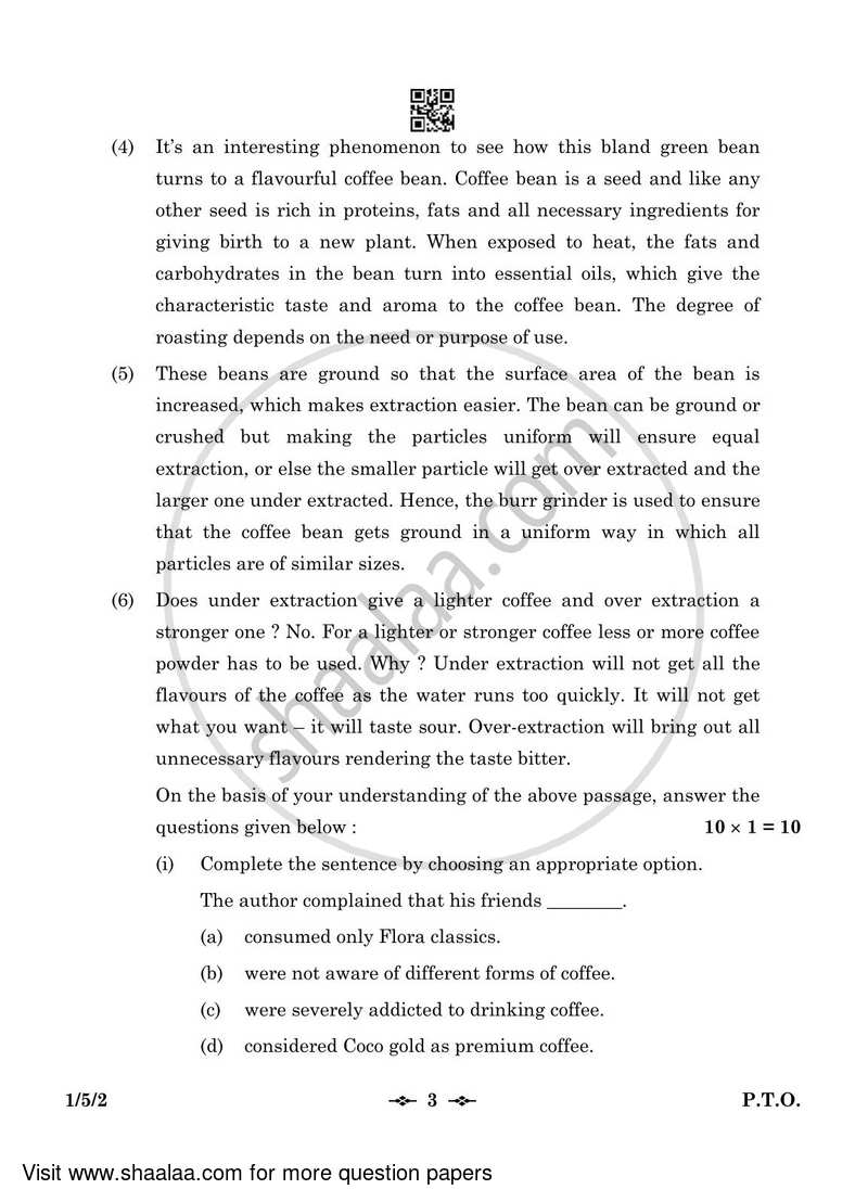 English Core 2022-2023 - CBSE 12th - Class 12 - CBSE (Central Board of Secondary Education) question paper with PDF download