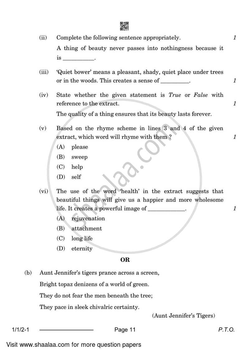English Core 2023-2024 - CBSE 12th - Class 12 - CBSE (Central Board of Secondary Education) question paper with PDF download