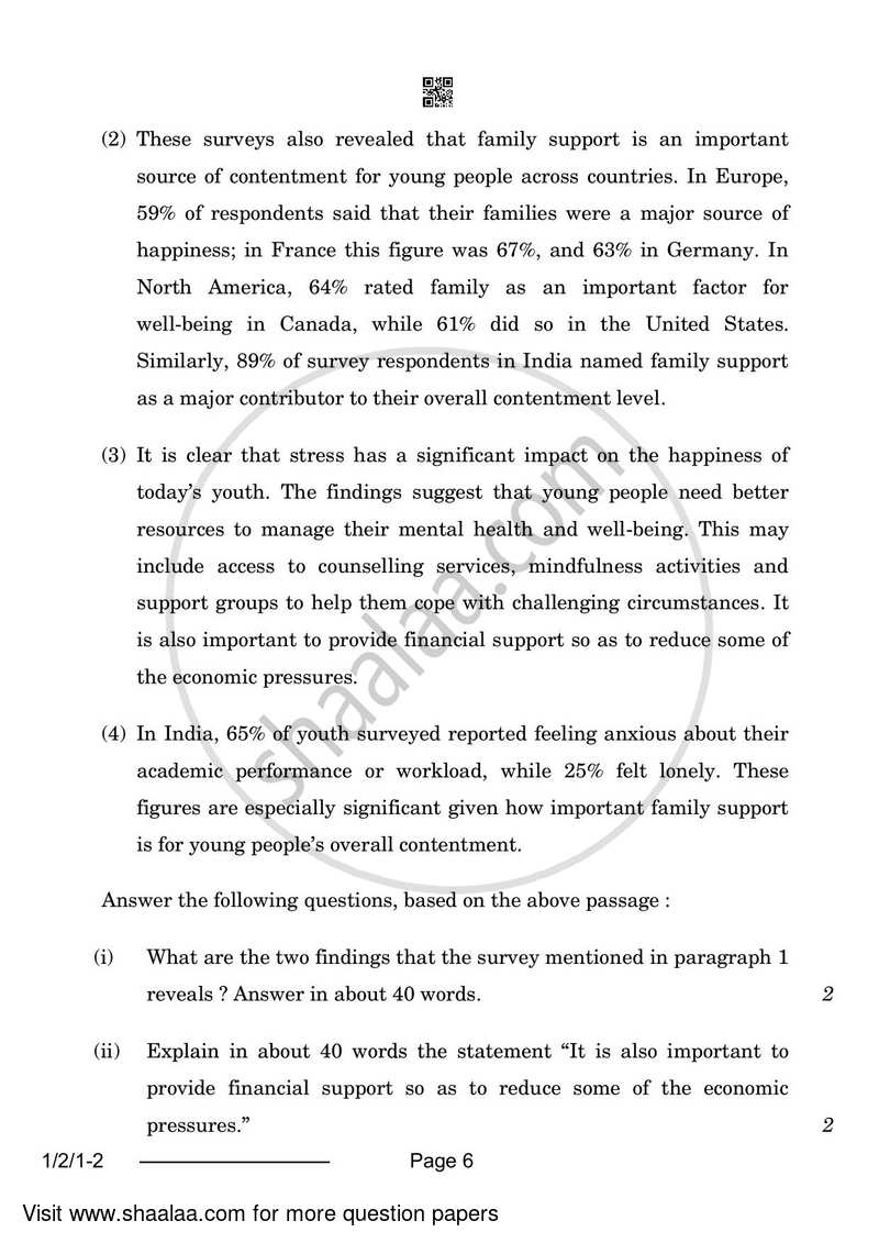 English Core 2023-2024 - CBSE 12th - Class 12 - CBSE (Central Board of Secondary Education) question paper with PDF download