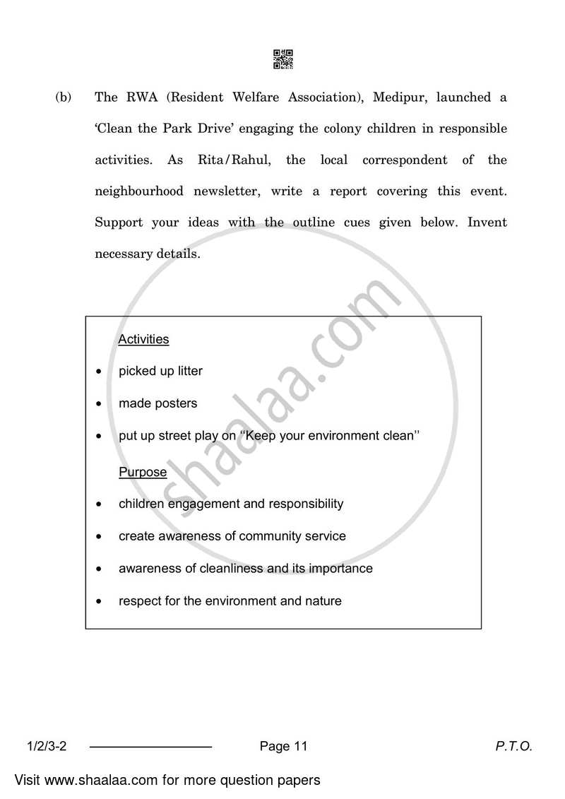 English Core 2023-2024 - CBSE 12th - Class 12 - CBSE (Central Board of Secondary Education) question paper with PDF download