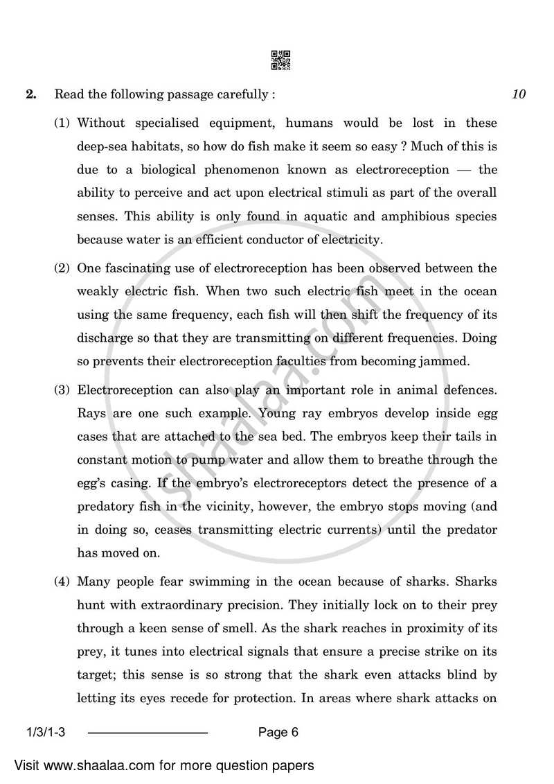 English Core 2023-2024 - CBSE 12th - Class 12 - CBSE (Central Board of Secondary Education) question paper with PDF download