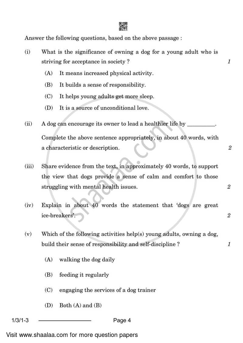 English Core 2023-2024 - CBSE 12th - Class 12 - CBSE (Central Board of Secondary Education) question paper with PDF download