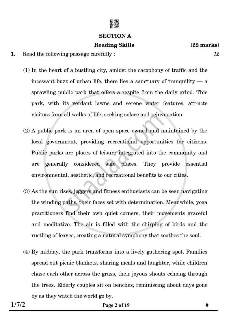 English Core 2024-2025 - CBSE 12th - Class 12 - CBSE (Central Board of Secondary Education) question paper with PDF download