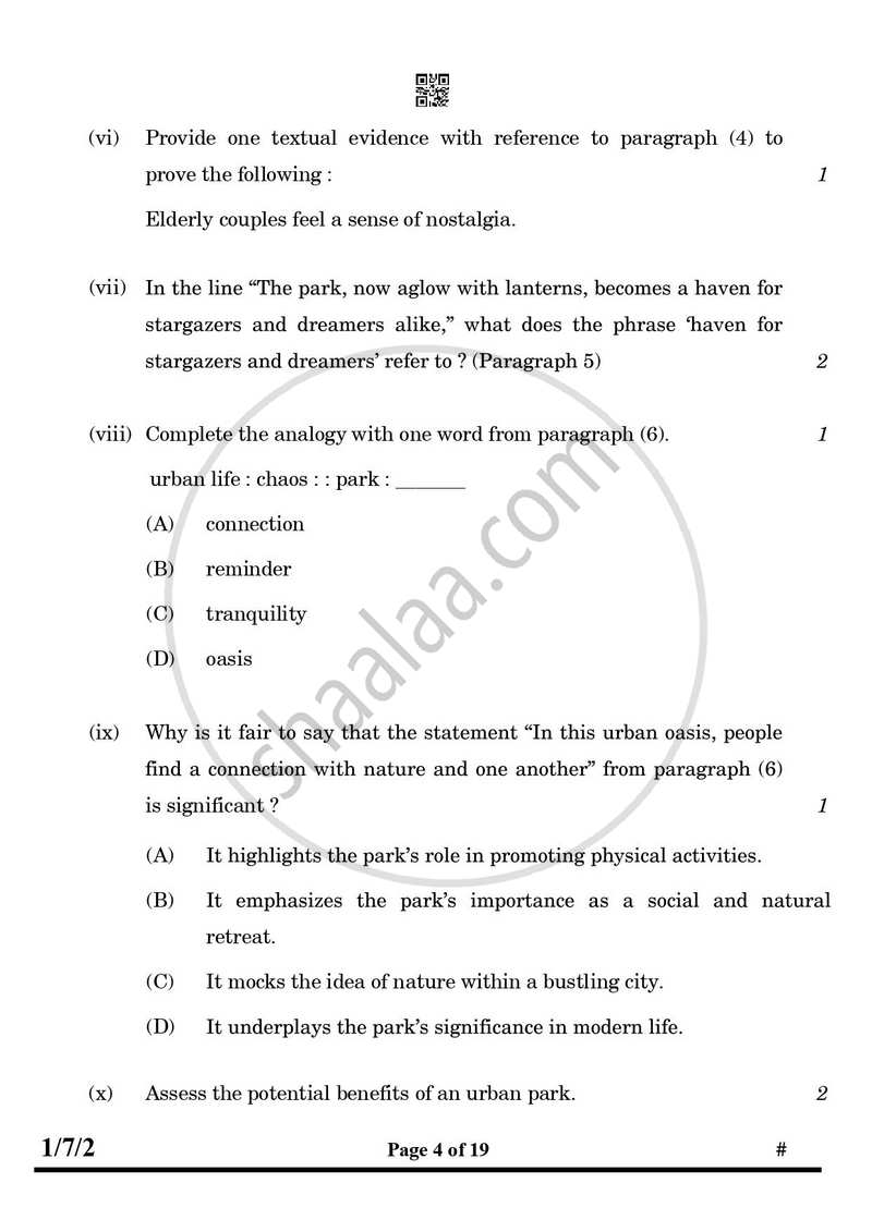 English Core 2024-2025 - CBSE 12th - Class 12 - CBSE (Central Board of Secondary Education) question paper with PDF download