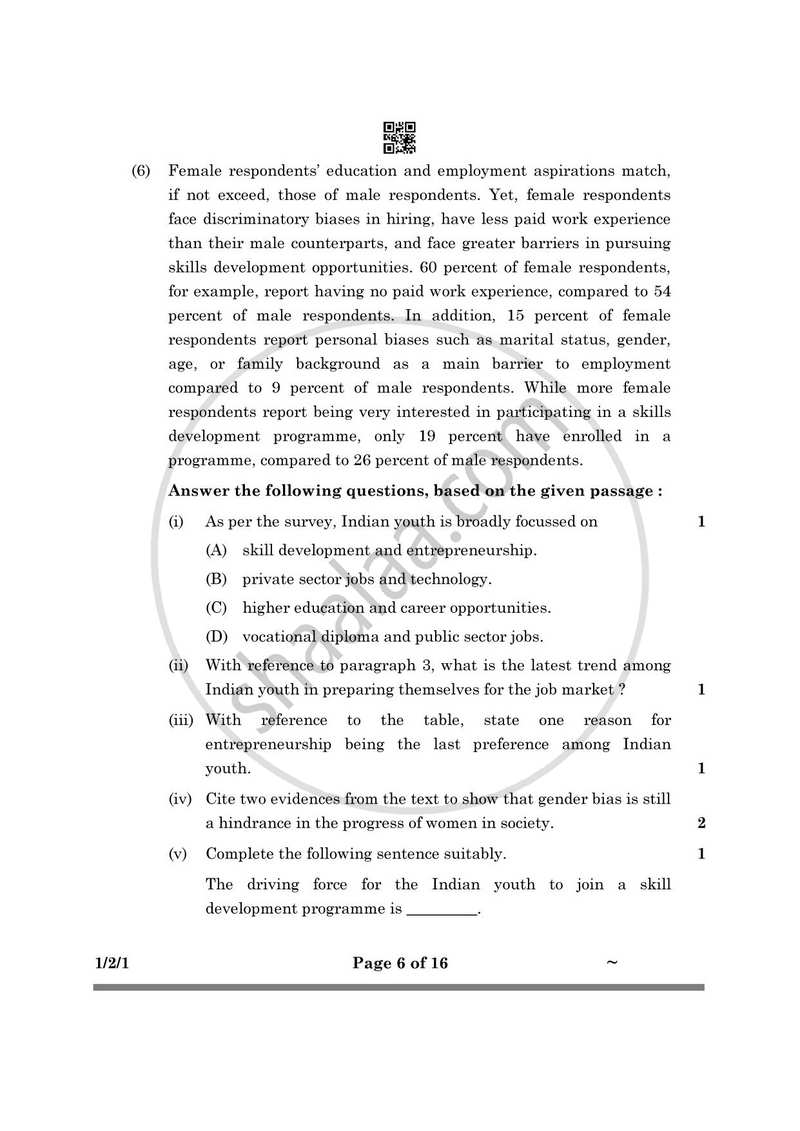 English Core 2024-2025 - CBSE 12th - Class 12 - CBSE (Central Board of Secondary Education) question paper with PDF download