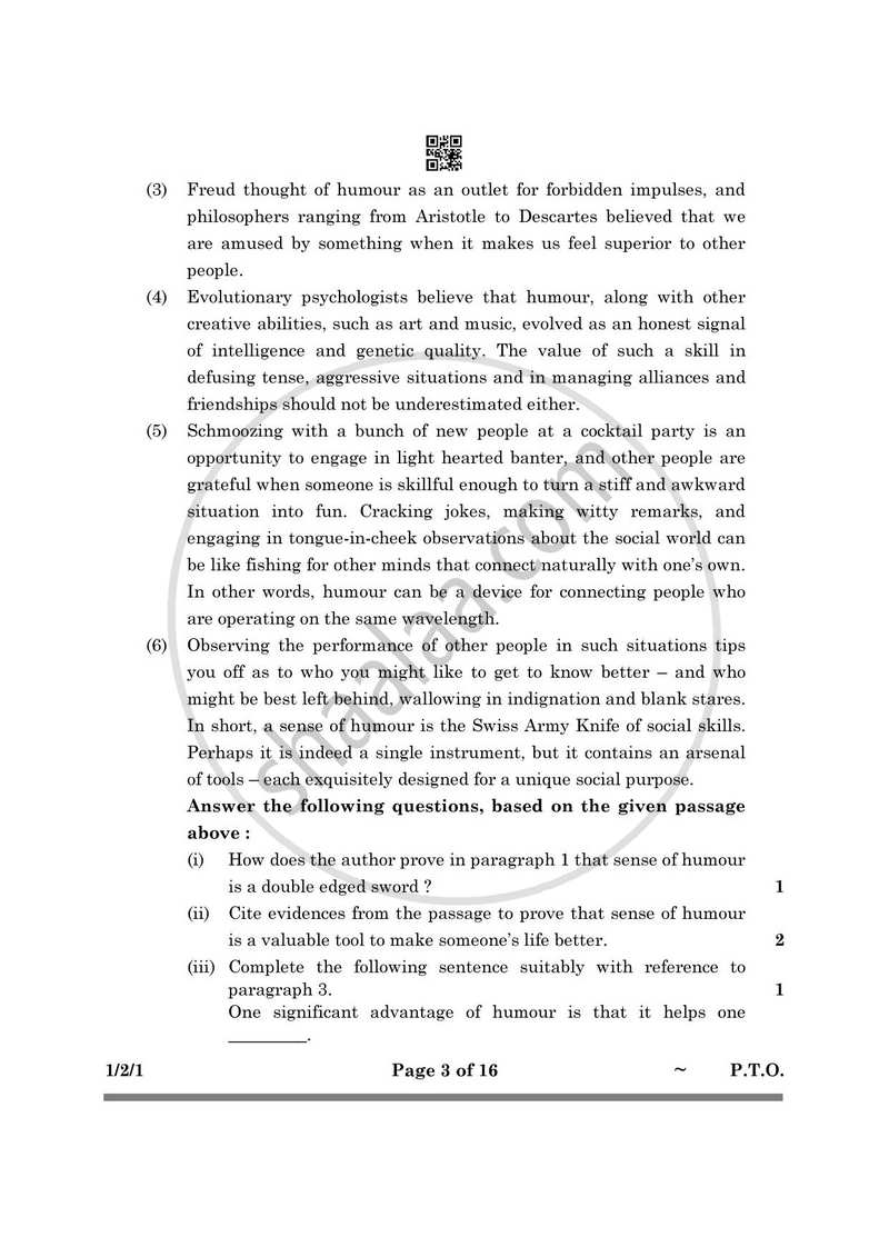 English Core 2024-2025 - CBSE 12th - Class 12 - CBSE (Central Board of Secondary Education) question paper with PDF download