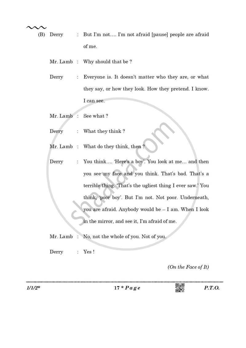 English Core 2025-2026 - CBSE 12th - Class 12 - CBSE (Central Board of Secondary Education) question paper with PDF download