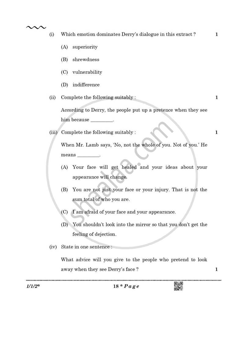 English Core 2025-2026 - CBSE 12th - Class 12 - CBSE (Central Board of Secondary Education) question paper with PDF download