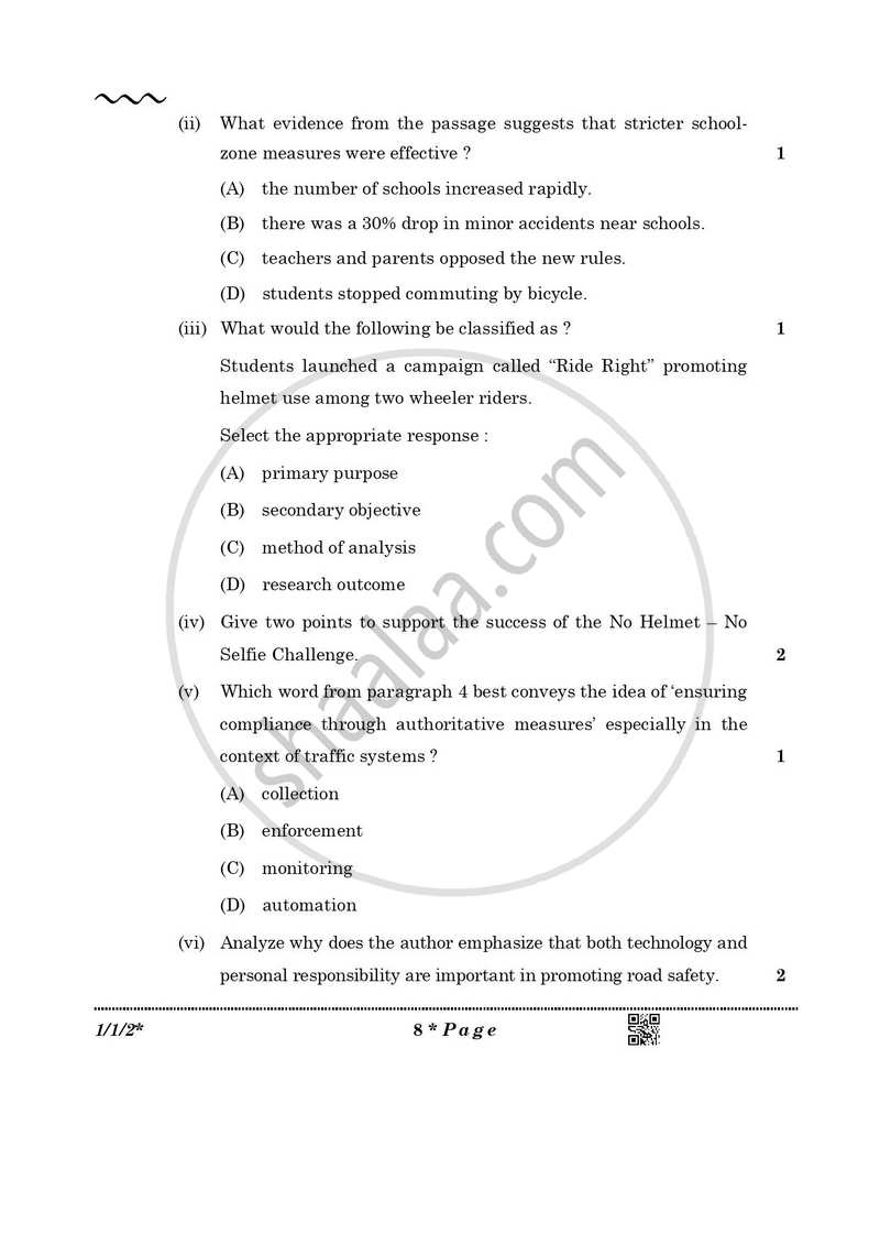 English Core 2025-2026 - CBSE 12th - Class 12 - CBSE (Central Board of Secondary Education) question paper with PDF download