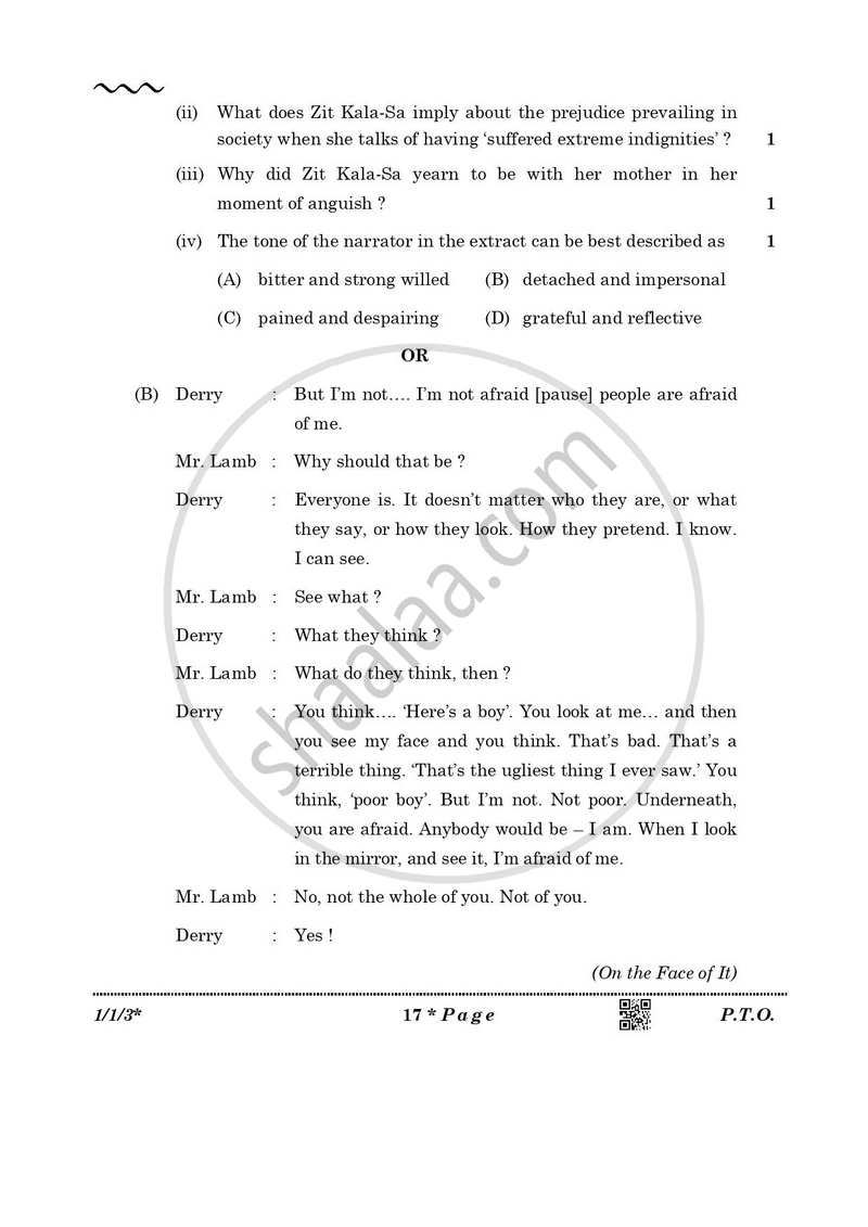 English Core 2025-2026 - CBSE 12th - Class 12 - CBSE (Central Board of Secondary Education) question paper with PDF download