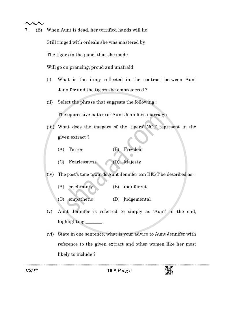 English Core 2025-2026 - CBSE 12th - Class 12 - CBSE (Central Board of Secondary Education) question paper with PDF download