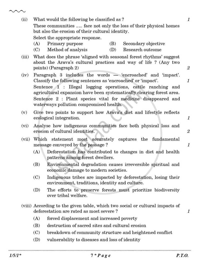 English Core 2025-2026 - CBSE 12th - Class 12 - CBSE (Central Board of Secondary Education) question paper with PDF download