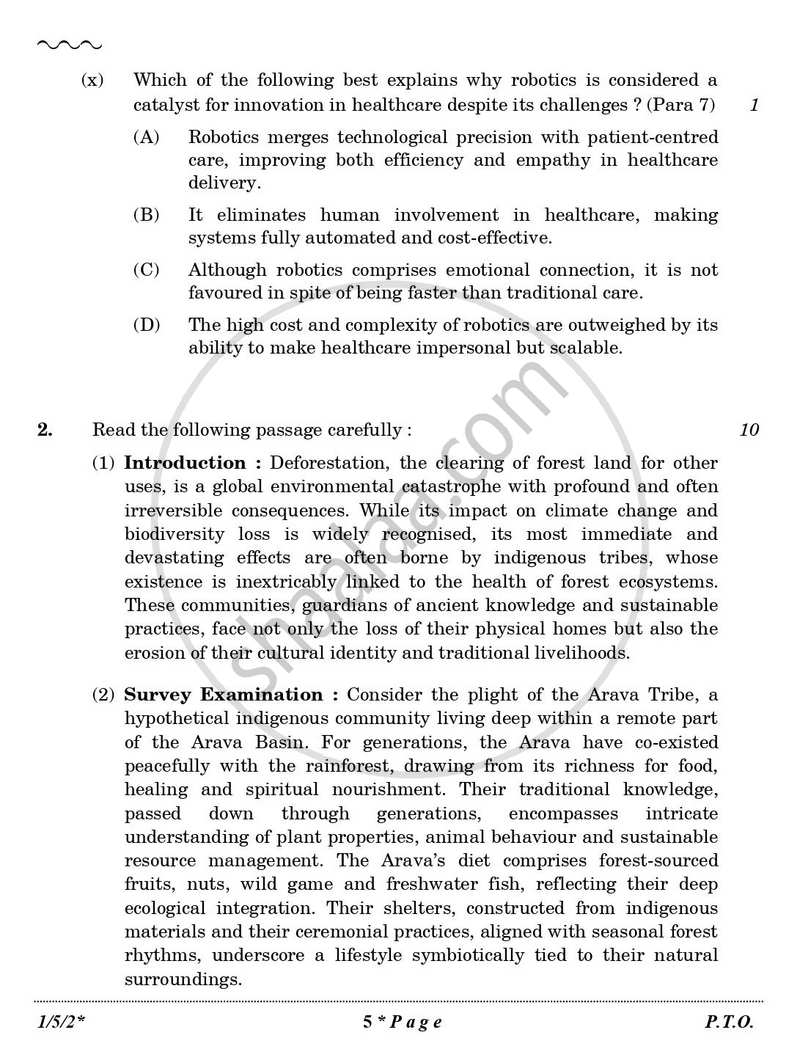 English Core 2025-2026 - CBSE 12th - Class 12 - CBSE (Central Board of Secondary Education) question paper with PDF download