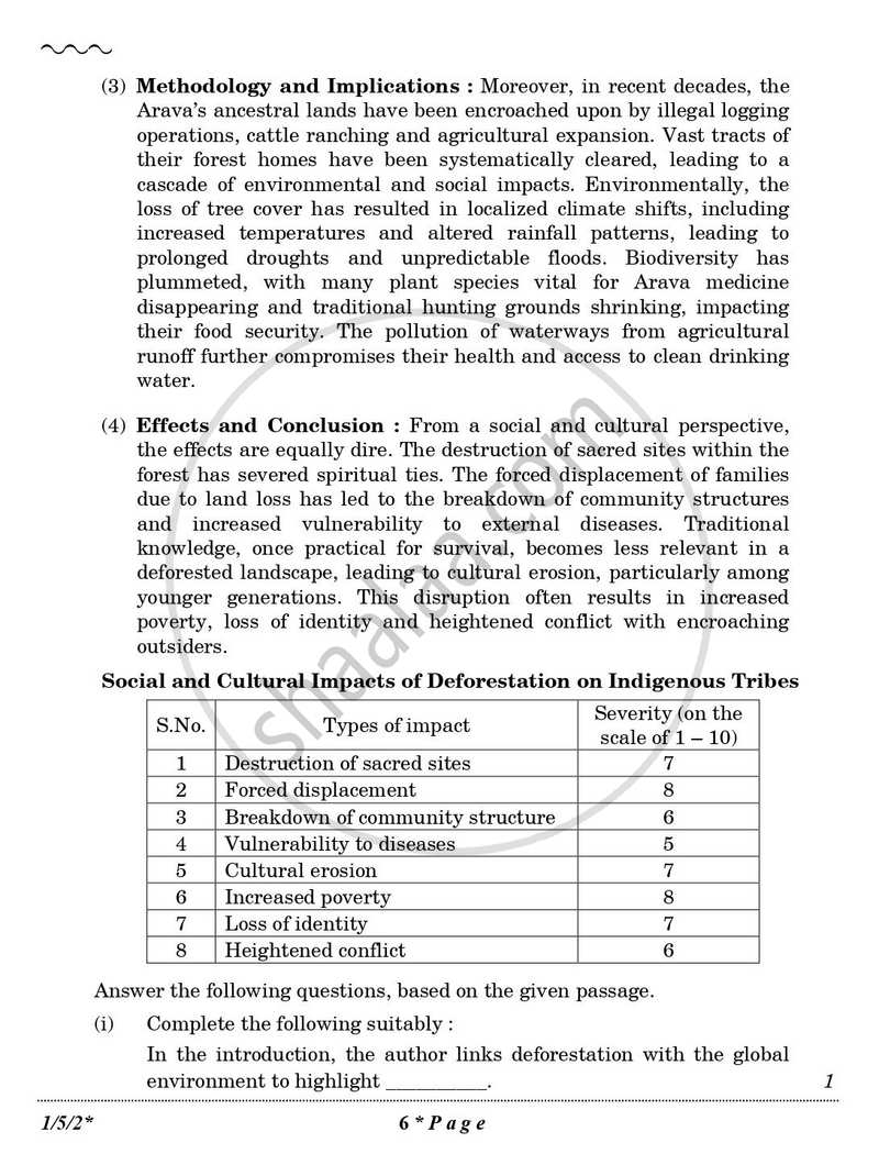 English Core 2025-2026 - CBSE 12th - Class 12 - CBSE (Central Board of Secondary Education) question paper with PDF download
