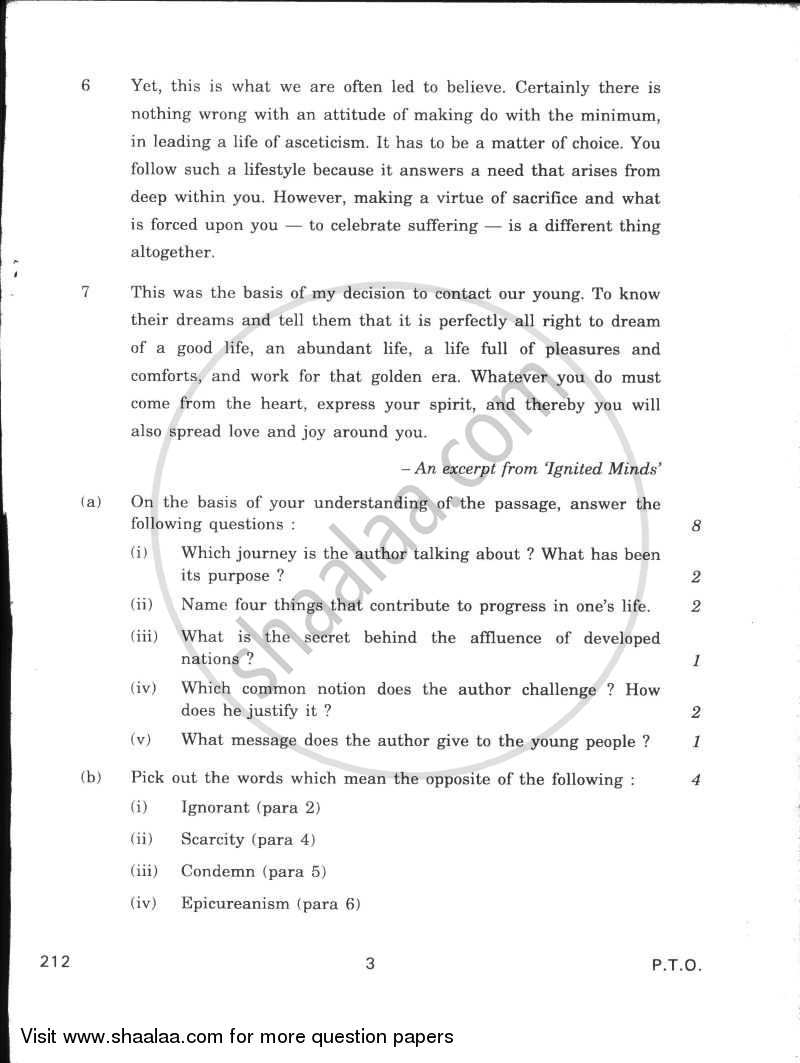 English Elective - CBSE (Functional English) 2009-2010 - CBSE 12th - Class 12 - CBSE (Central Board of Secondary Education) question paper with PDF download
