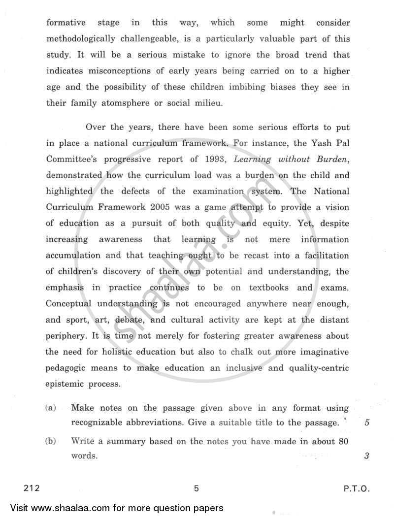 English Elective - CBSE (Functional English) 2011-2012 - CBSE 12th - Class 12 - CBSE (Central Board of Secondary Education) question paper with PDF download