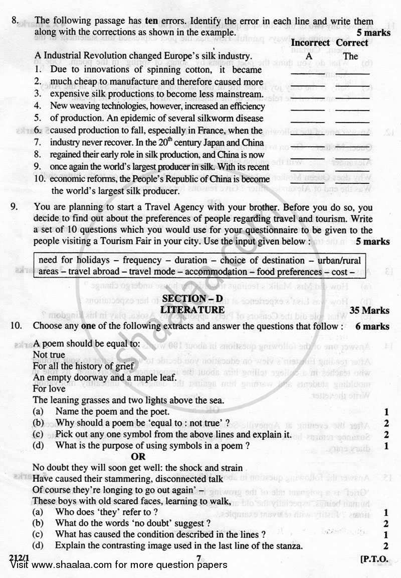 English Elective - CBSE (Functional English) 2012-2013 - CBSE 12th - Class 12 - CBSE (Central Board of Secondary Education) question paper with PDF download