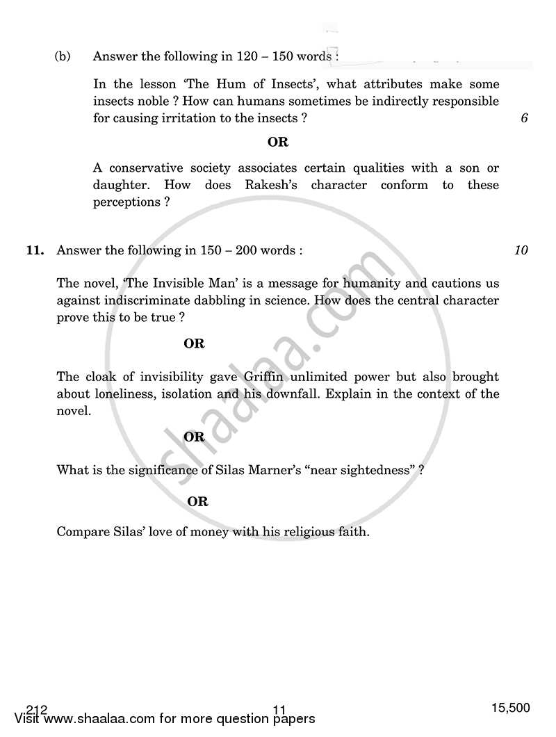 English Elective - CBSE (Functional English) 2014-2015 - CBSE 12th - Class 12 - CBSE (Central Board of Secondary Education) question paper with PDF download