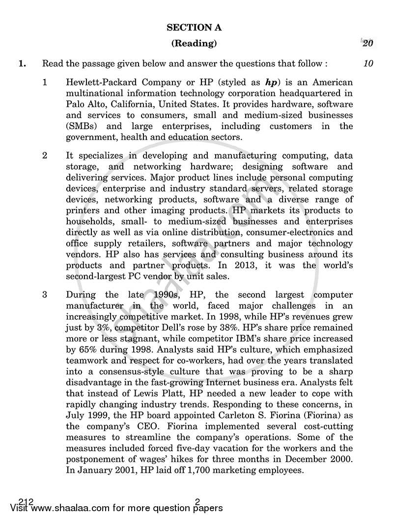 English Elective - CBSE (Functional English) 2014-2015 - CBSE 12th - Class 12 - CBSE (Central Board of Secondary Education) question paper with PDF download