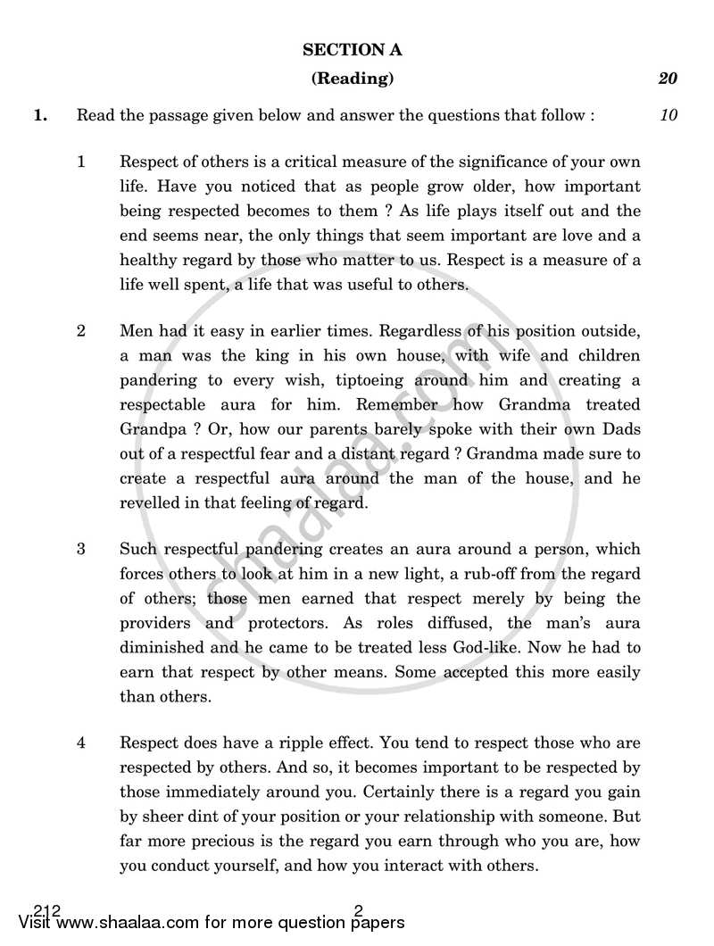 English Elective - CBSE (Functional English) 2016-2017 - CBSE 12th - Class 12 - CBSE (Central Board of Secondary Education) question paper with PDF download