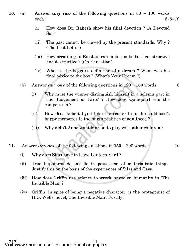 English Elective - CBSE (Functional English) 2018-2019 - CBSE 12th - Class 12 - CBSE (Central Board of Secondary Education) question paper with PDF download