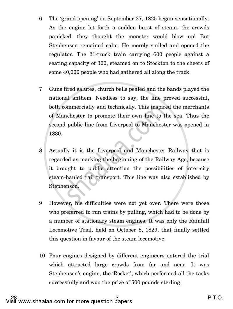 English Elective - NCERT 2017-2018 - CBSE 12th - Class 12 - CBSE (Central Board of Secondary Education) question paper with PDF download