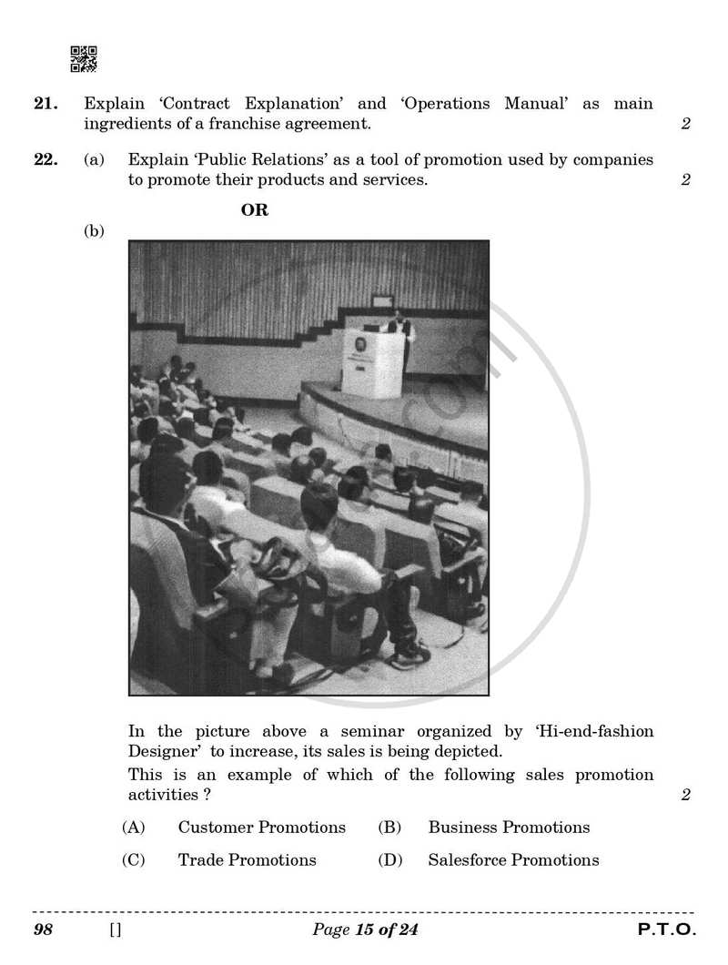 Entrepreneurship 2025-2026 - CBSE 12th - Class 12 - CBSE (Central Board of Secondary Education) question paper with PDF download