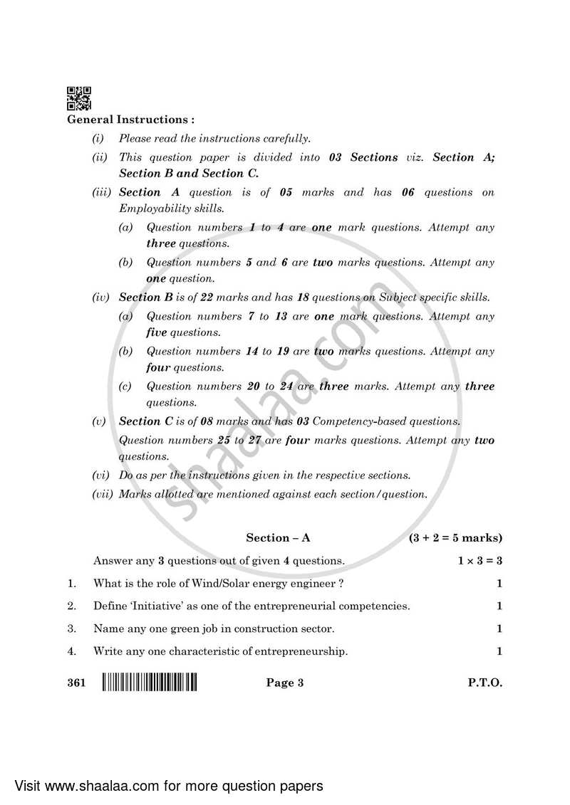 Fashion Studies 2021-2022 - CBSE 12th - Class 12 - CBSE (Central Board of Secondary Education) question paper with PDF download