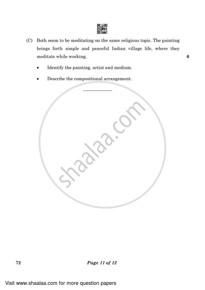 Fine Arts (Applied Art-Commercial Art) 2022-2023 - CBSE 12th - Class 12 - CBSE (Central Board of Secondary Education) question paper with PDF download